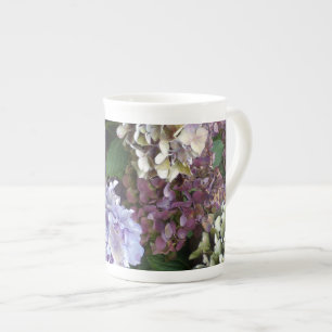 Tasse En Porcelaine Hortensias pourpres de 1 bleu de lavande