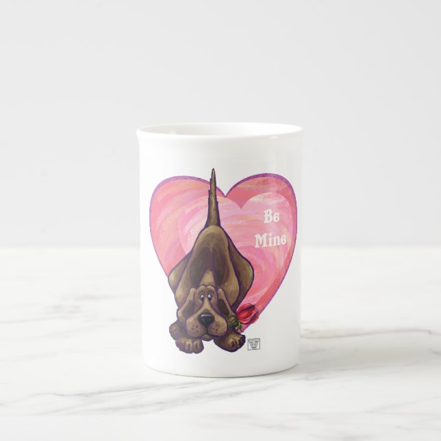 Tasse En Porcelaine Hound Dog Valentine's Day (Devant)