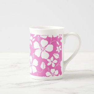 TASSE EN PORCELAINE HULA HAÏIENNE (HIBISCUS) ROSE