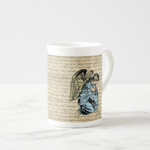 Tasse En Porcelaine Illustration d'ange antique sur papier vintage