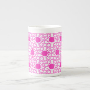 Tasse En Porcelaine Illustration de marguerite rose