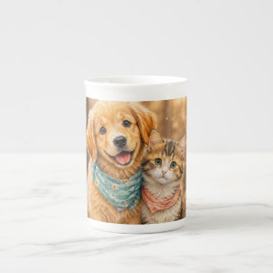 Tasse En Porcelaine Illustration fantaisiste de la nature et d'animaux