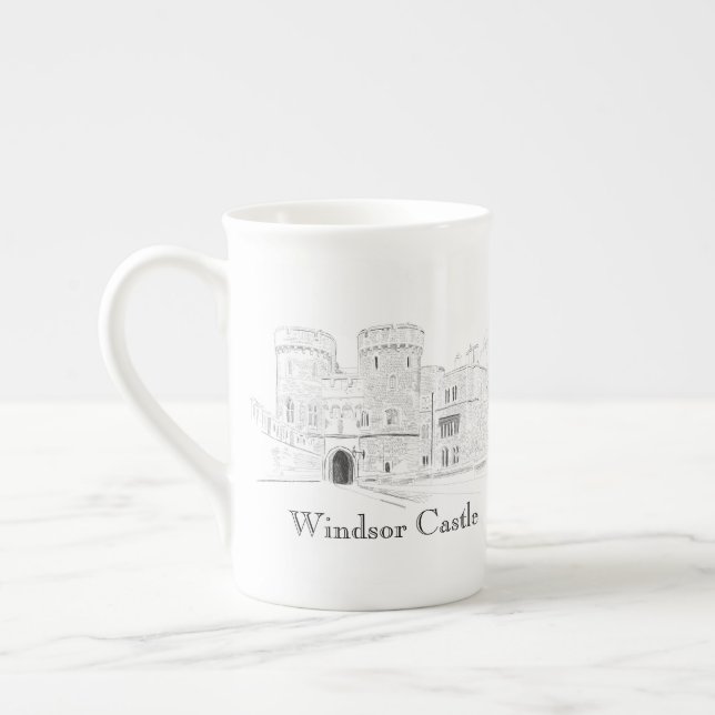 Tasse En Porcelaine Illustration Iconique Du Château De Windsor (Gauche)