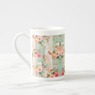 Tasse En Porcelaine Illustration Vintage Shabby Chic