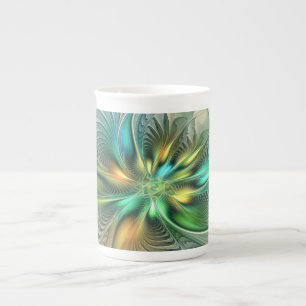 Tasse En Porcelaine Imaginaire coloré Moderne Fleur Abstraite Fractale
