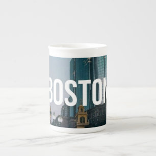 Tasse En Porcelaine Impression de paysage urbain vintage de Boston - A