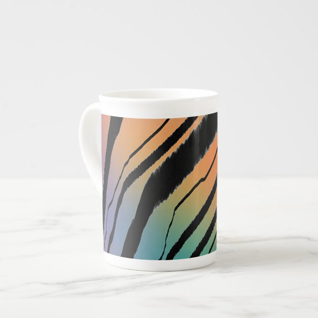 Tasse En Porcelaine Impression de tigre arc-en-ciel (Devant gauche)