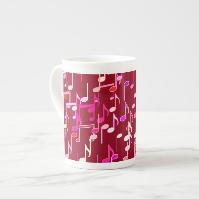 Tasse En Porcelaine Impression musicale - bordeaux, multi (Devant gauche)