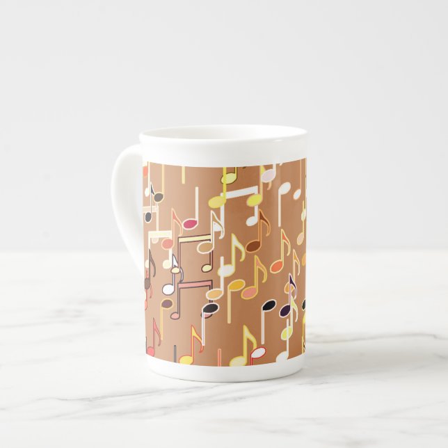 Tasse En Porcelaine Impression musicale - Caramel Tan, Multi (Devant gauche)