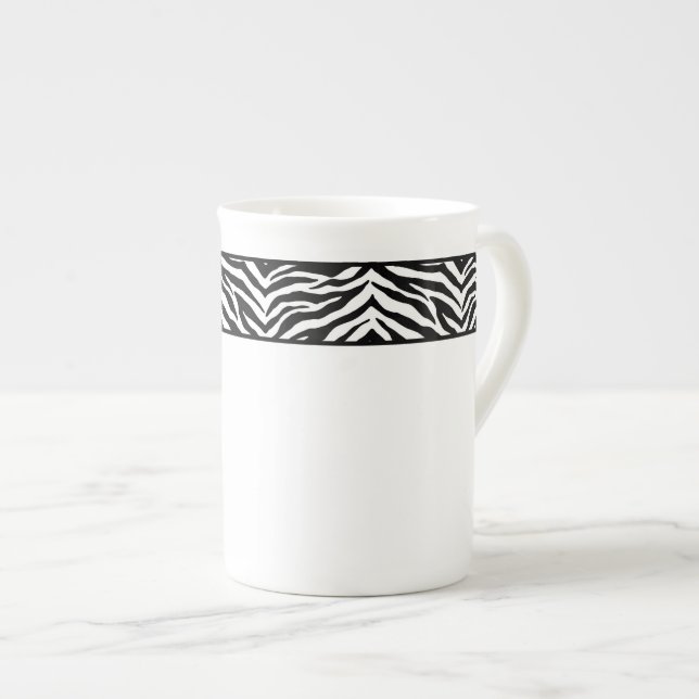 Tasse En Porcelaine Imprimer Mug-Zebra de la Chine osseuse (Devant droit)