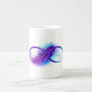 Tasse En Porcelaine Infinity with purple feather