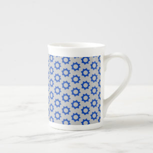 Tasse En Porcelaine Ingénieur en mécanique des engrenages bleus gris M