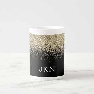 Tasse En Porcelaine Initiales Monogrammes pour filles Parties scintill