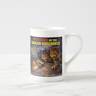 Tasse En Porcelaine Invasion des Écureuils Soucoupe Volante