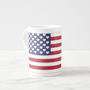 TASSE EN PORCELAINE J'AIME LES ÉTATS-UNIS D'AMÉRIQUE