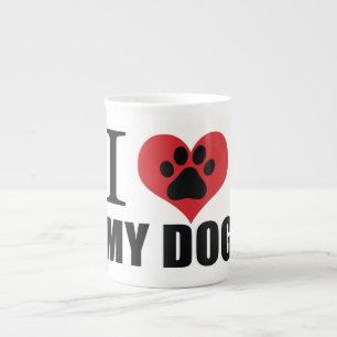 Tasse En Porcelaine J'aime mon chien jeter l'oreiller