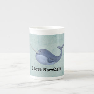 Tasse En Porcelaine J'aime Narwhals