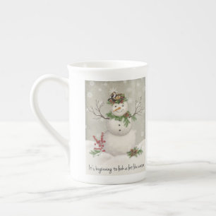 Tasse En Porcelaine jardin d'hiver vintage moderne snowboard