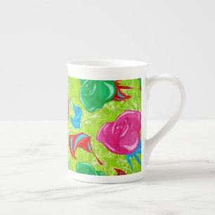 Tasse En Porcelaine Jardin Fleuri Vibrant