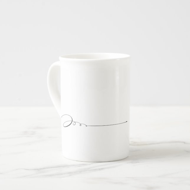 Tasse En Porcelaine Je suis fait pour fleurir, noir et blanc Script (Devant gauche)
