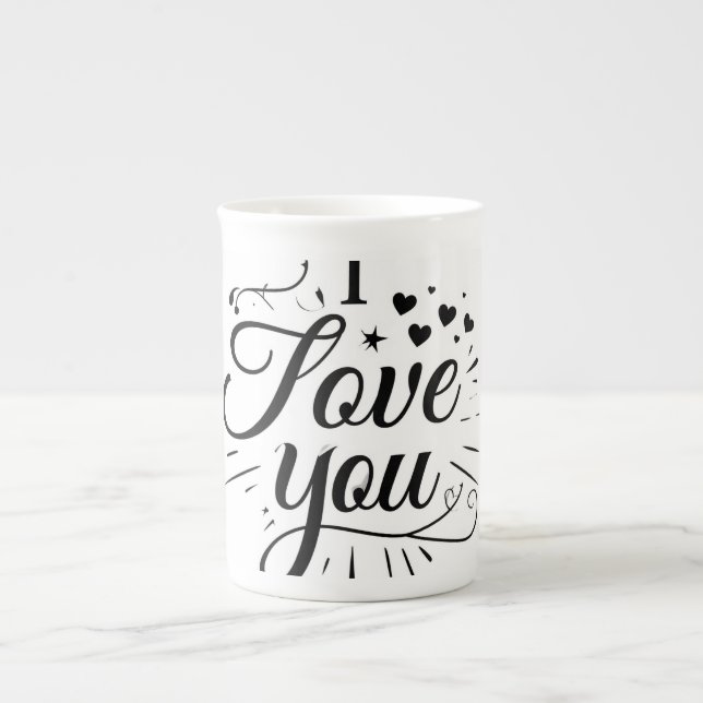 Tasse En Porcelaine je t'aime (Devant)