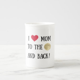 Tasse En Porcelaine Je t'aime maman à la lune et de retour, super cade