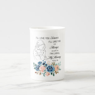 Tasse En Porcelaine Je t'aimerai pour toujours, Citation de la Fête de