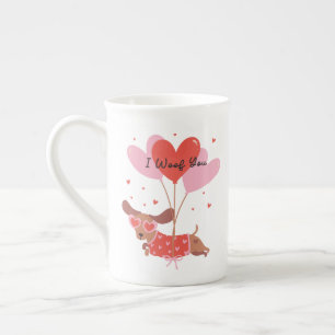 Tasse En Porcelaine Je Vous Emmerde Mignonne Chien Dachshund Coeur Rou
