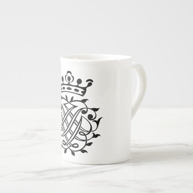 Tasse En Porcelaine Johann Sebastian Bach Crest Monogramme Insignia (Devant droit)