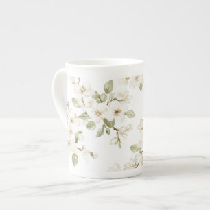 Tasse En Porcelaine Joli arbre à fleurs crème 