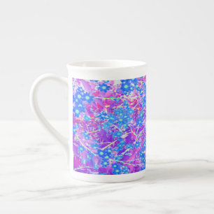 Tasse En Porcelaine Joli bleu violet et vert citron