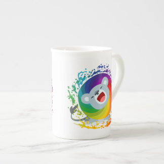 Tasse En Porcelaine Joli dessin arc-en-ciel Lion blanc