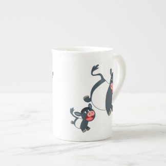 Tasse En Porcelaine Joli Jouer Cartoon Belted Galloway Cow et Calf