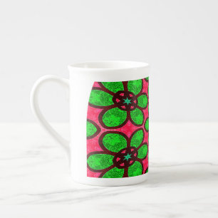 Tasse En Porcelaine Joli Motif de fleurs Abstraites