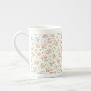 Tasse En Porcelaine Joli motif floral discret sans couture