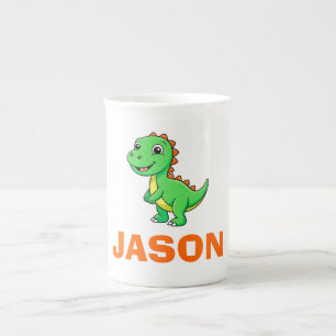 Tasse En Porcelaine Joli nom personnalisé de dinosaure pour enfants