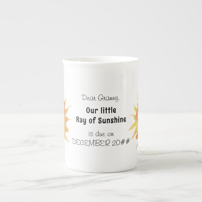 Tasse En Porcelaine Joli Petit Ray Sunshine Sun Cute Personnalisé (Devant)