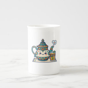 Tasse En Porcelaine Joli théière marocaine et voiture d'art en verre d