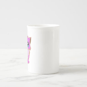 Tasse En Porcelaine JOLIE PETITE Fuchsia, CUISINE ROSE ET BROWN