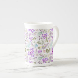 Tasse En Porcelaine Jolis motifs paisley pastel