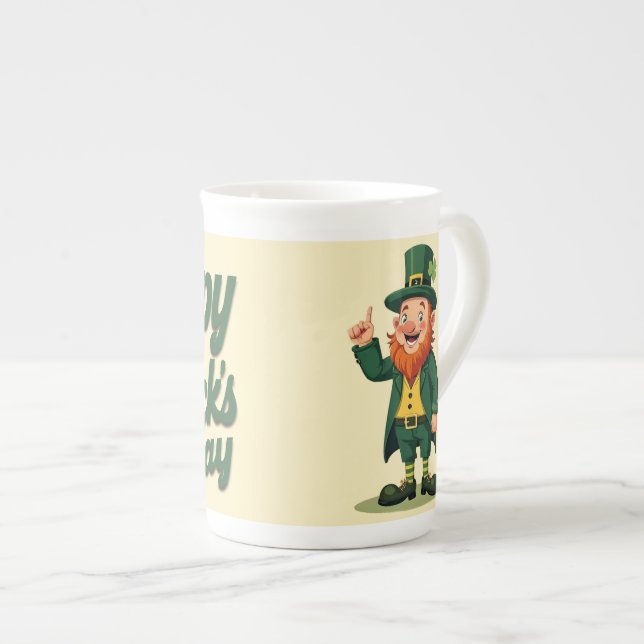 Tasse En Porcelaine Joyeuse Saint-Patrick Mignon Lutins (Devant droit)