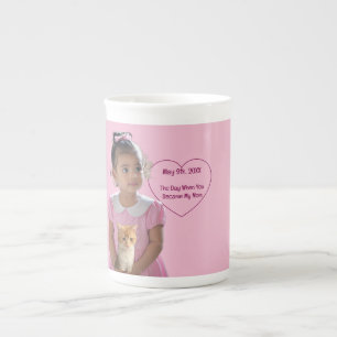 Tasse En Porcelaine Joyeux Anniversaire Photos Chat & Maman