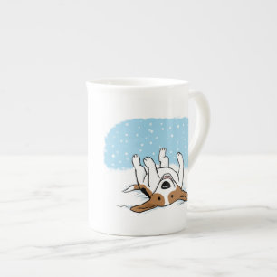 Tasse En Porcelaine Joyeux Beagle Profitant de vacances hivernales nei