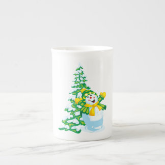 Tasse En Porcelaine Joyeux dessin de Snowman
