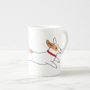 Tasse En Porcelaine Joyeux Jack Russell Terrier Cartoon Chien Coureur