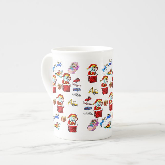 Tasse En Porcelaine Joyeux jouets de Noël, Père Noël (Devant gauche)