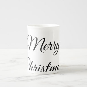 Tasse En Porcelaine Joyeux Noël ajoutez nom texte cadeau personnalisé