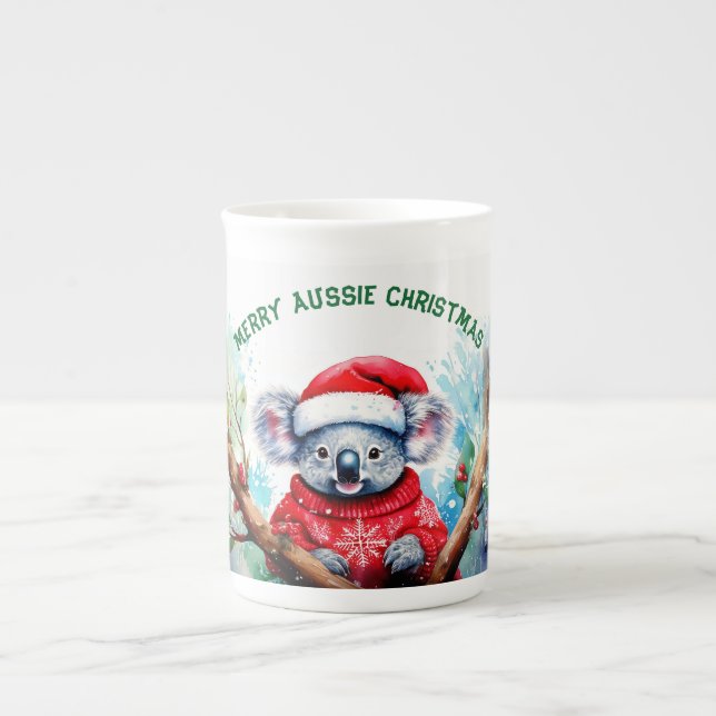Tasse En Porcelaine Joyeux Noël australien Koala (Devant)