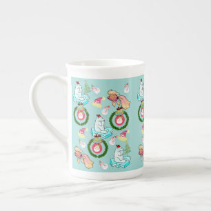 Tasse En Porcelaine Joyeux Noël, Poisson Ours Polaire