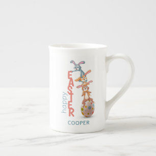 Tasse En Porcelaine Joyeux Pâques mignonne amusant lapin moderne oeuf 